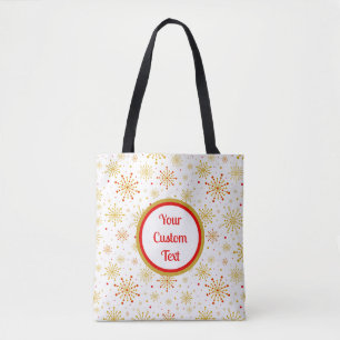Retro Atomic Mid-Century Mod Red & Gold Starburst Tote Bag