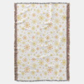 Retro Atomic Mid-Century Mod Rood & Goud Patroon Deken (Voorkant Verticaal)