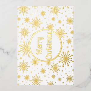 Retro Atomic Mid-Century Mod Starburst Gold Folie Feestdagenkaart