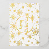 Retro Atomic Mid-Century Mod Starburst Gold Folie Feestdagenkaart (Voorkant)