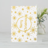 Retro Atomic Mid-Century Mod Starburst Gold Folie Feestdagenkaart (Staand Voorkant)