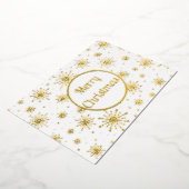 Retro Atomic Mid-Century Mod Starburst Gold Folie Feestdagenkaart (Gedraaid)