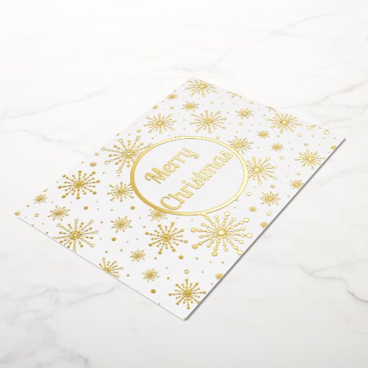 Retro Atomic Mid-Century Mod Starburst Gold Folie Feestdagenkaart (Gedraaid)