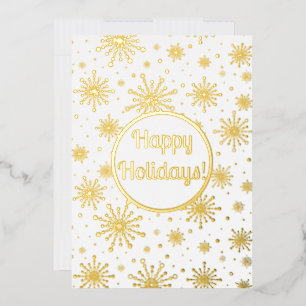 Retro Atomic Mid-Century Mod Starburst Gold Folie Feestdagenkaart