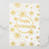 Retro Atomic Mid-Century Mod Starburst Gold Folie Feestdagenkaart (Voorkant)