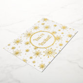 Retro Atomic Mid-Century Mod Starburst Gold Folie Uitnodiging (Gedraaid)