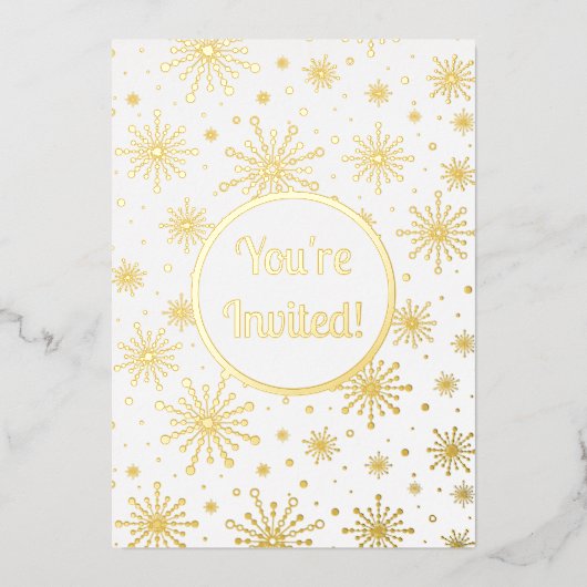 Retro Atomic Mid-Century Mod Starburst Gold Folie Uitnodiging (Voorkant)