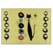 Retro Atomic Mid Century Modern Cool Cat Serving Snijplank (Voorkant)