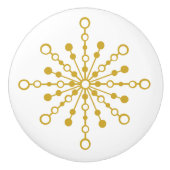 Retro Atomic Mid-Century Modern Gouden Kleurontwer Keramische Knop (Voorkant)