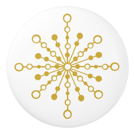 Retro Atomic Mid-Century Modern Gouden Kleurontwer Keramische Knop (Voorkant)