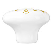 Retro Atomic Mid-Century Modern Gouden Kleurontwer Keramische Knop (Zijkant)