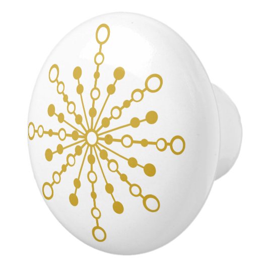 Retro Atomic Mid-Century Modern Gouden Kleurontwer Keramische Knop (Rechts)