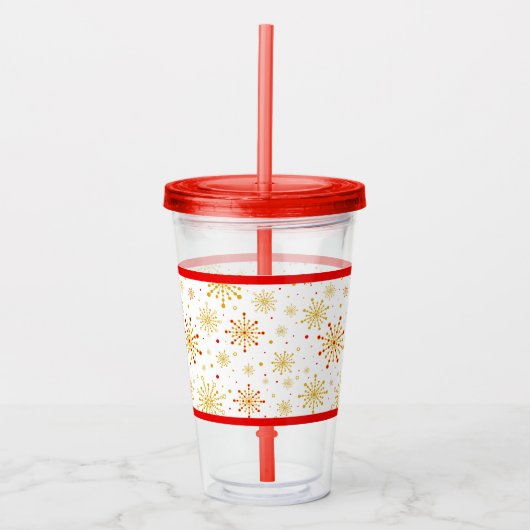 Retro Atomic Mid-Century Modern patroon Acryl Drinkbeker (Voorkant)