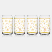 Retro Atomic Mid-Century Modern Rood & Goud Blikvorm Glas (Achterkant)