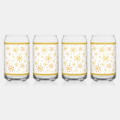 Retro Atomic Mid-Century Modern Rood & Goud Blikvorm Glas (Links)