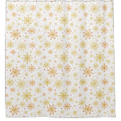 Retro Atomic Mid-Century Modern Rood & Goud Patroo Douchegordijn (Voorkant)