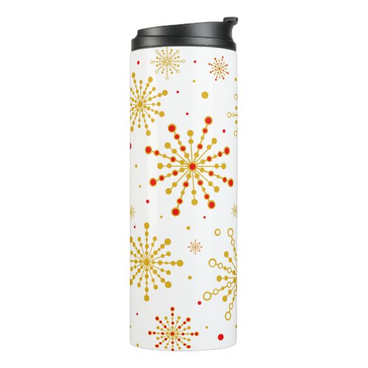 Retro Atomic Mid-Century Modern Thermosbeker (Gedraaid links)