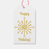 Retro Atomic Mid-Century Moderne Gouden Starburst Cadeaulabel (Voorkant)