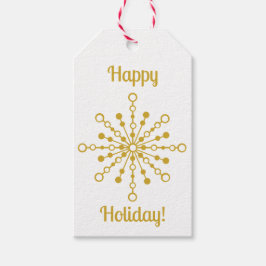 Retro Atomic Mid-Century Moderne Gouden Starburst Cadeaulabel