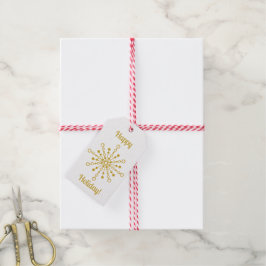 Retro Atomic Mid-Century Moderne Gouden Starburst Cadeaulabel