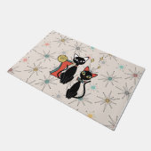 Retro Atomic Mid Century Moderne Koele Kat Deurmat (Schuin)