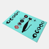 Retro Atomic Mid Century Moderne Koele Kat Deurmat (Schuin)