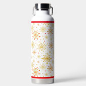 Retro Atomic Mid-Century Moderne Rood & Goud Kleur Waterfles (Voorkant)