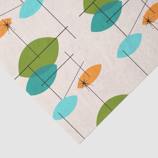 Retro Atomic Mobile Patroonpapier Tissuepapier (Detail)