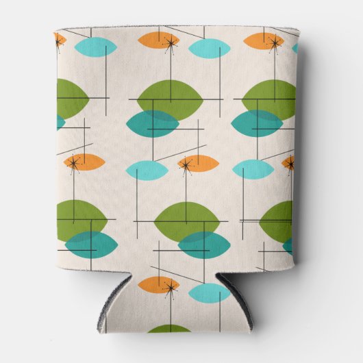 Retro Atomic Mobile Pattern Aangepaste Koelbox Blikjeskoeler (Voorkant)