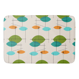 Retro Atomic Mobile Pattern Bath Mat