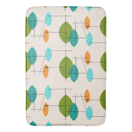 Retro Atomic Mobile Pattern Bath Mat (Voorkant Verticaal)