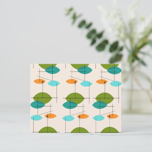 Retro Atomic Mobile Pattern Briefkaart (Staand voorkant)