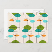 Retro Atomic Mobile Pattern Briefkaart (Voorkant / Achterkant)