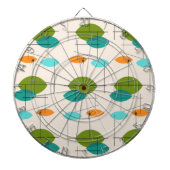 Retro Atomic Mobile Pattern Dart Board Dartbord (Voorkant)