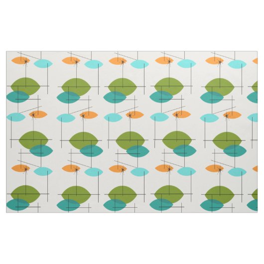 Retro Atomic Mobile Pattern Fabric Stof (Fat Quarter)