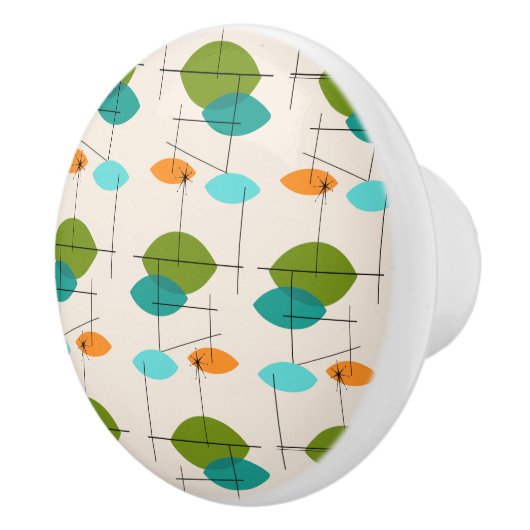 Retro Atomic Mobile Pattern keramische slang Knop (Rechts)