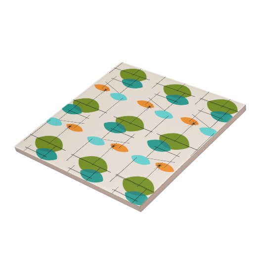 Retro Atomic Mobile Pattern keramische teile Tegeltje (Zijkant)