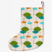 Retro Atomic Mobile Pattern kerstaking Kleine Kerstsok (Achterkant)