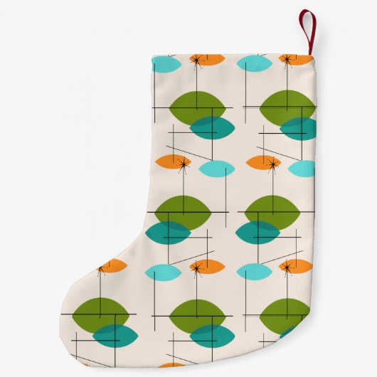 Retro Atomic Mobile Pattern kerstaking Kleine Kerstsok (Achterkant)