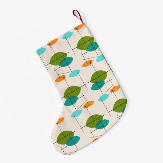 Retro Atomic Mobile Pattern kerstaking Kleine Kerstsok (Achterkant (Hangend))