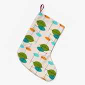 Retro Atomic Mobile Pattern kerstaking Kleine Kerstsok (Voorkant (Hangend))
