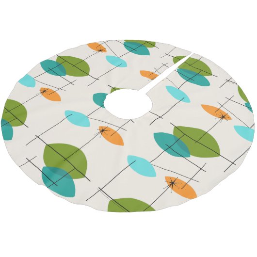 Retro Atomic Mobile Pattern kerstboomrok Kerstboom Rok (Gekanteld)