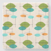 Retro Atomic Mobile Pattern Marble Stone Onderzett Stenen Onderzetter (Voorkant)