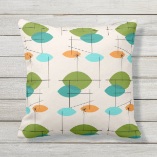 Retro Atomic Mobile Pattern OutdoorPillow Buitenkussen