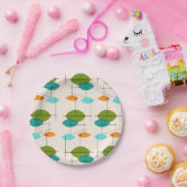 Retro Atomic Mobile Pattern Paper Borden Papieren Bordje (Feest)