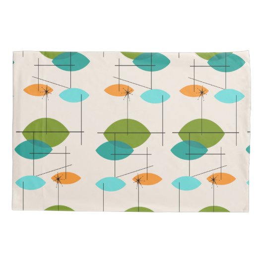 Retro Atomic Mobile Pattern Pillowcase Kussensloop (Achterkant)