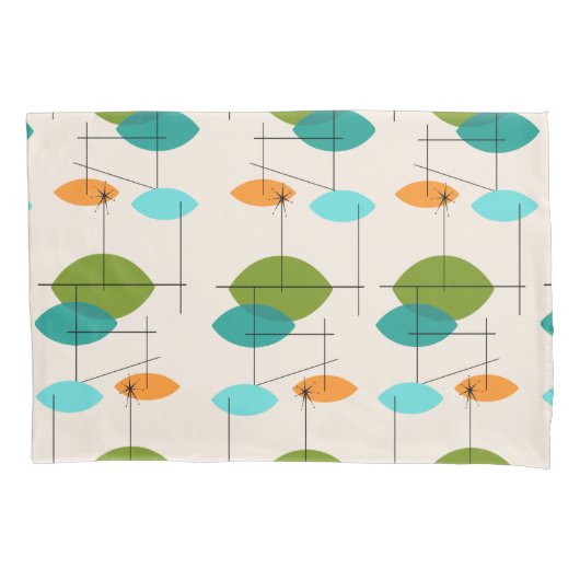 Retro Atomic Mobile Pattern Pillowcase Kussensloop (Voorkant)