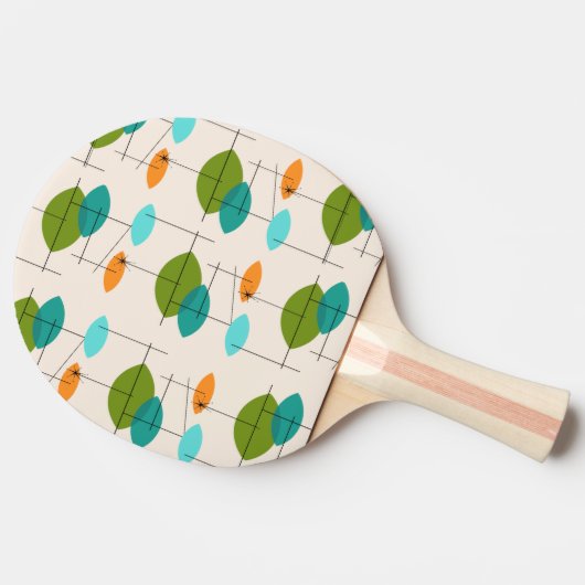 Retro Atomic Mobile Pattern Ping Pong Paddle Tafeltennisbatje (Zijkant)