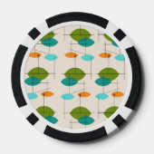 Retro Atomic Mobile Pattern Poker Chips (Achterkant)
