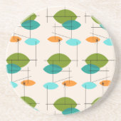 Retro Atomic Mobile Pattern Sandstone Onderzetter (Voorkant)